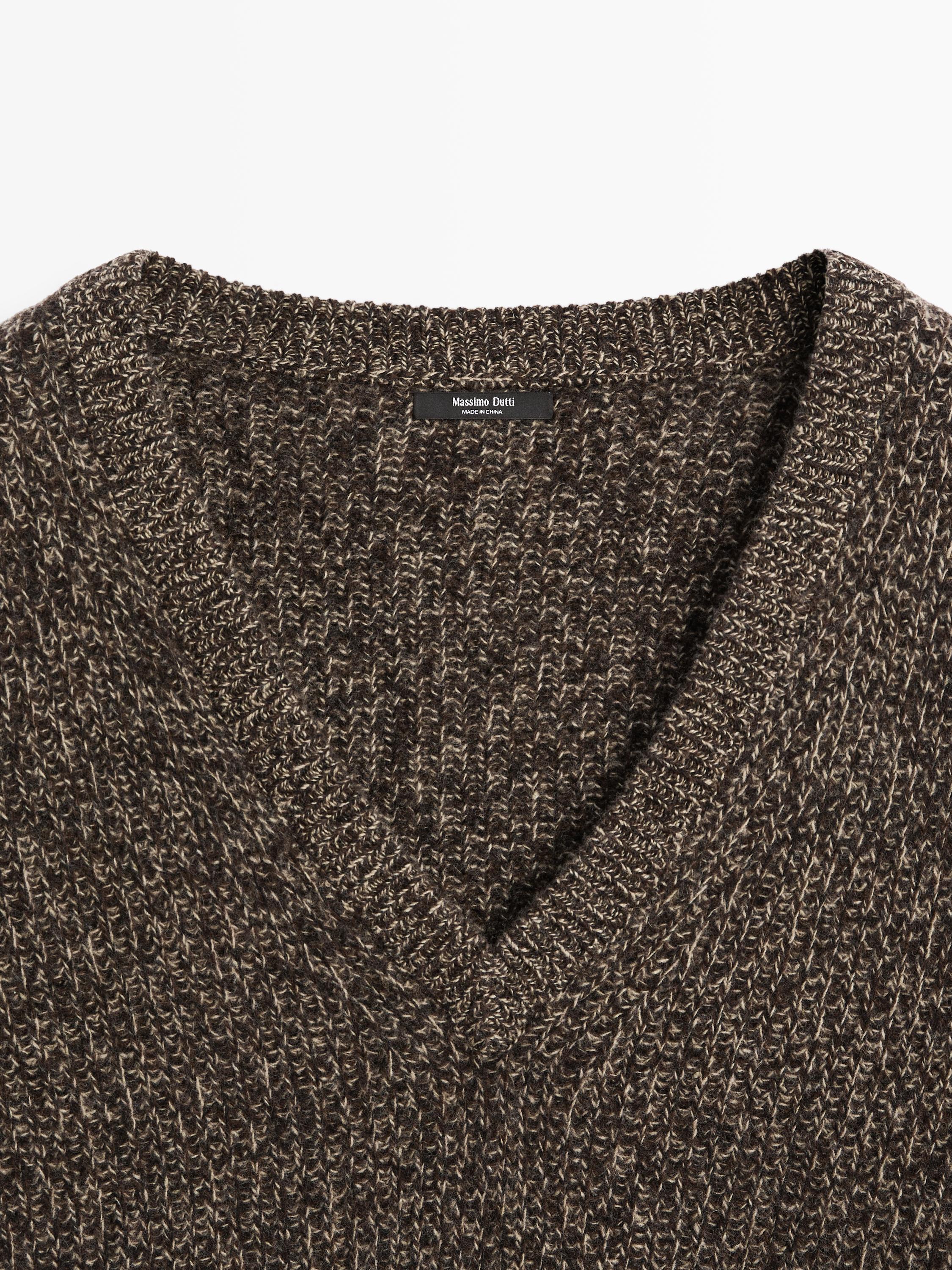 Mouliné V-neck knit jumper